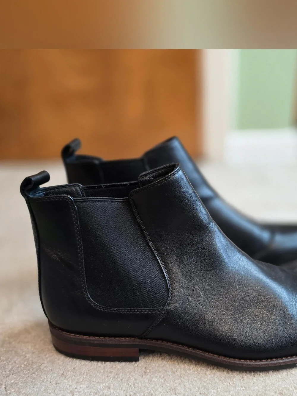Men's Joseph Abboud Black Beaumont II Black Leather Chelsea Boot Size 10.5D